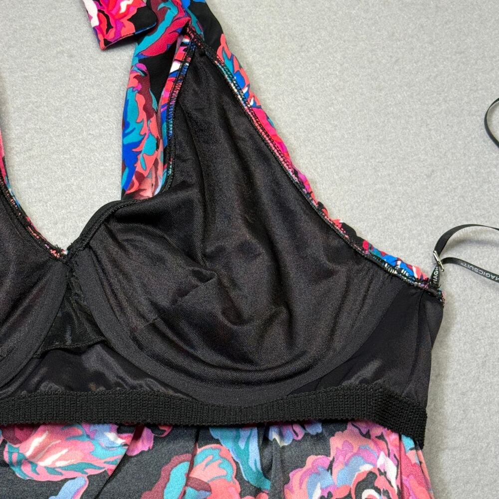 Magicsuit Women's Sonic Blooms Sophie Underwire Tankini Top black multi 14 $128 - Picture 8 of 9